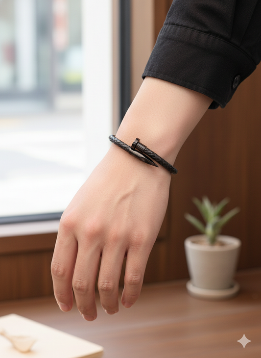 Shadow Clasp Noir Men’s Cuff Bangles
