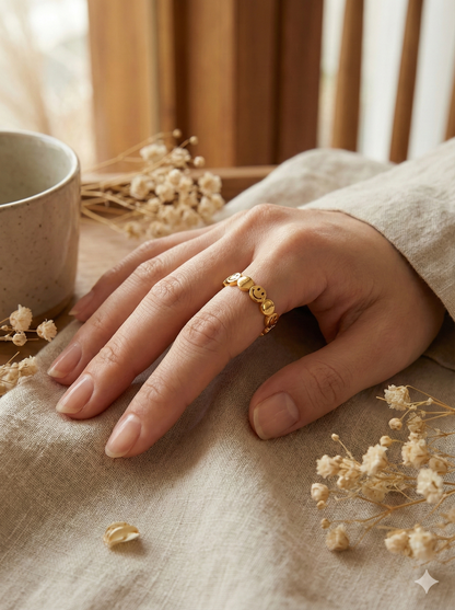 Smiley Luxe Band Rings (Adjustable)