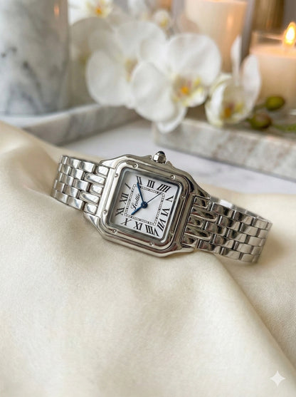 Scottie Panthere Classic Luxury Silver Watch