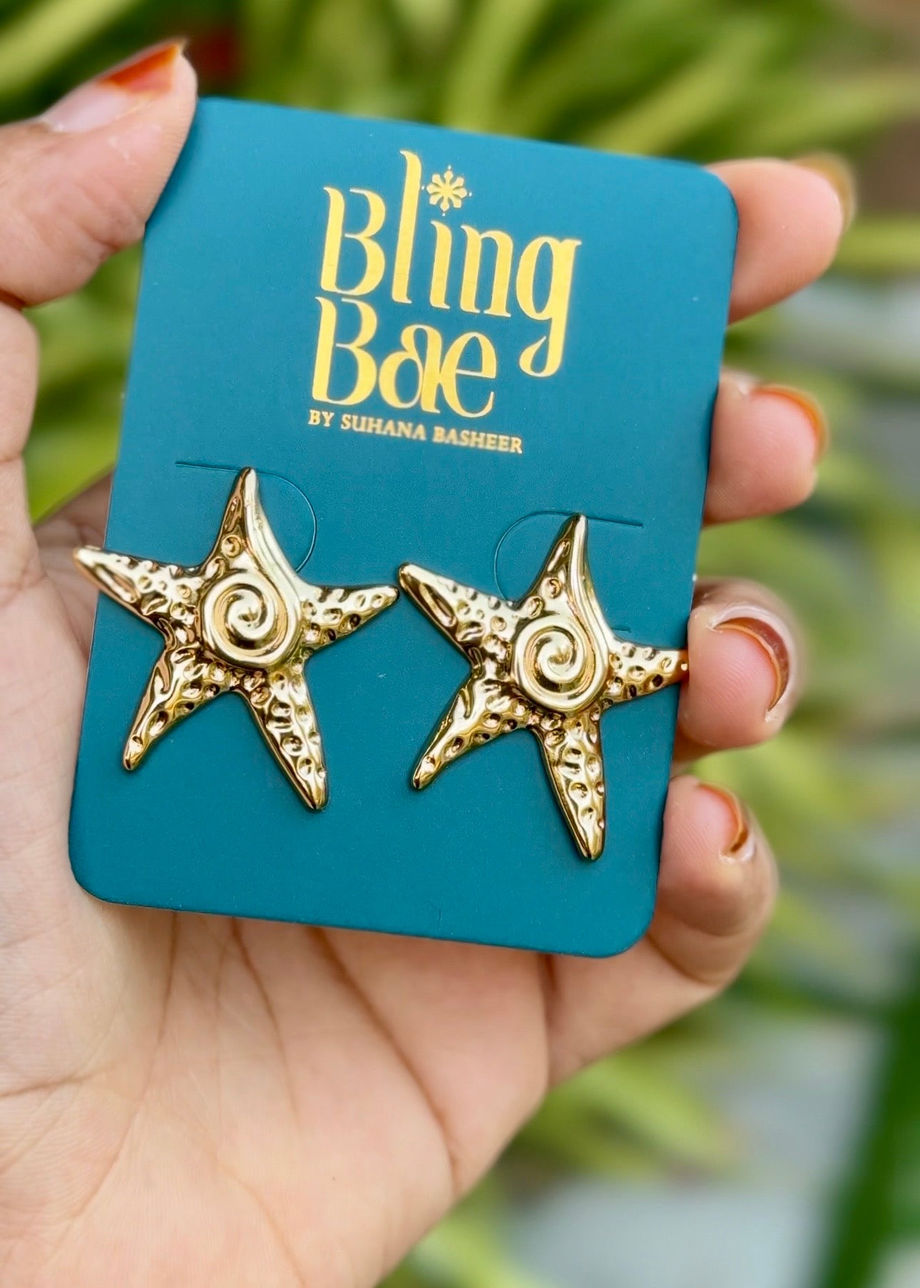 Ocean Swirl Starfish Studs