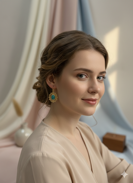 Turquoise Royal Halo Earrings