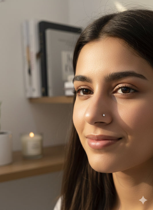 Classic Radiance Nose Stud (Ball end-Titanium-silver - Stone 1.5mm)