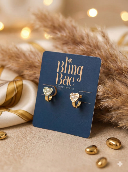 Sweetheart sparkle Huggies Earrings