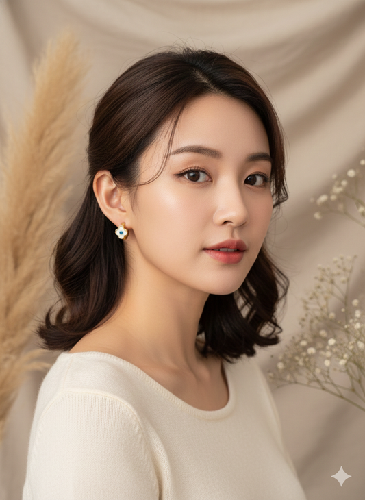 Evil Eye Floral Bloom Hoops