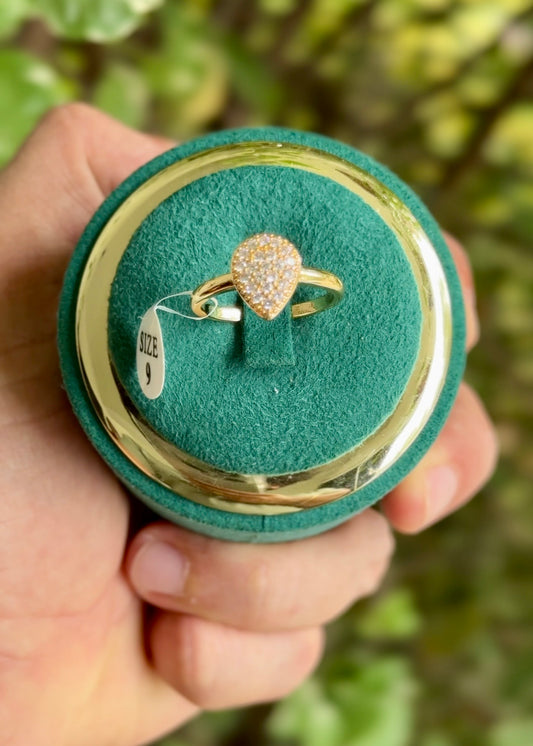 The Lyra Pear Pavé Ring✨