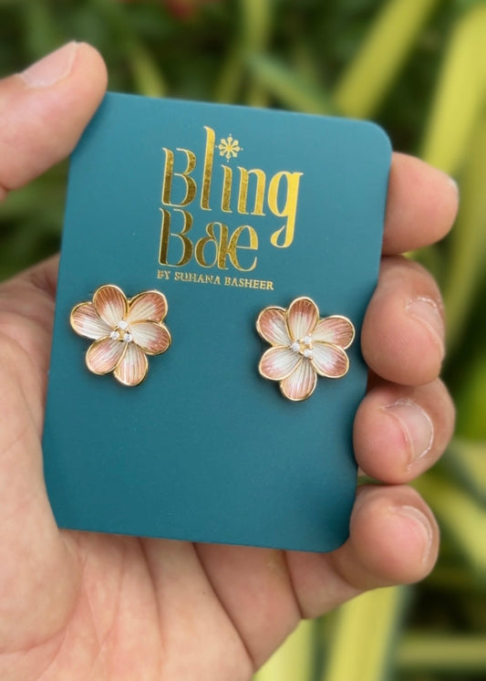 Peach Bloom Petal Studs