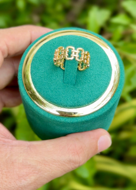 Golden Link Chain Rings (Adjustable)
