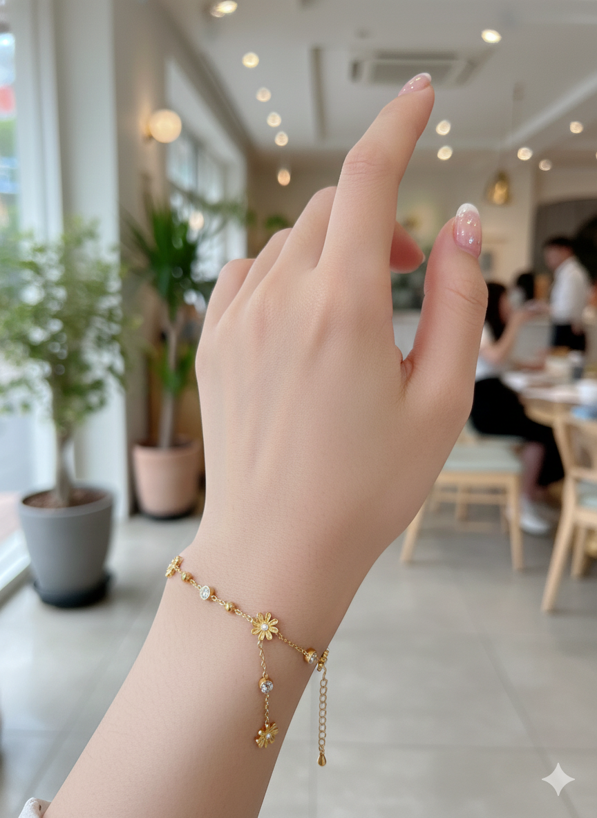 Daisy Drop Anklet/Bracelet (Single Piece)