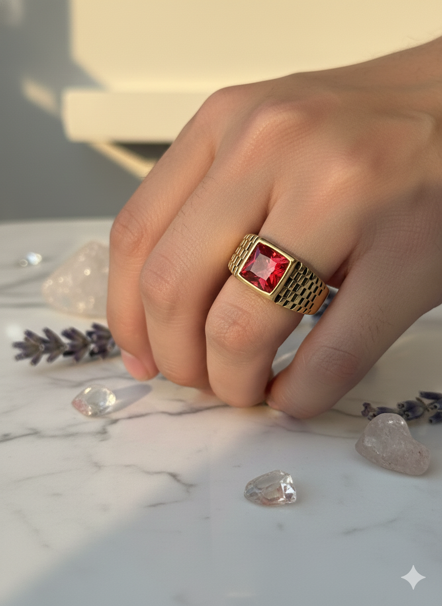 Ruby-Red Signet Rings