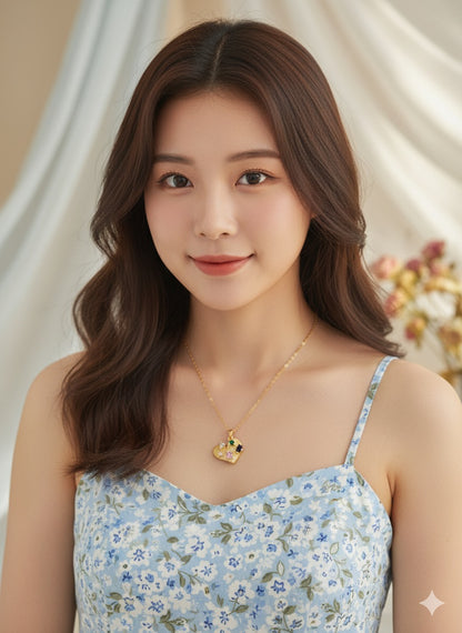 Confetti Heart Chain With Pendant