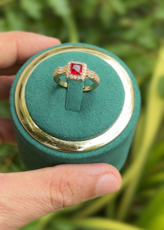 Ruby Halo Grace Rings (Adjustable)