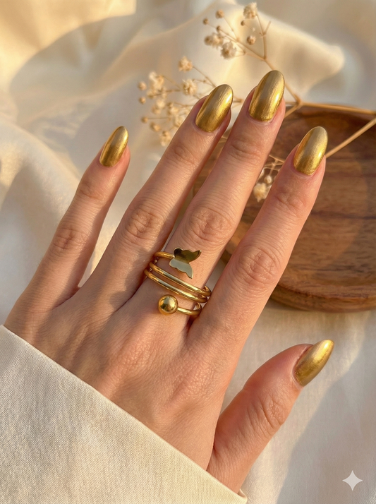 The Golden Monarch Wrap Rings