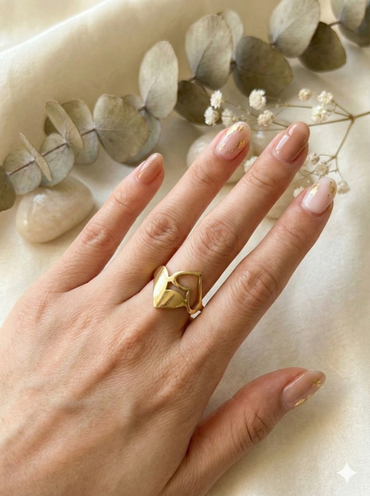 Duo Heart Band Rings