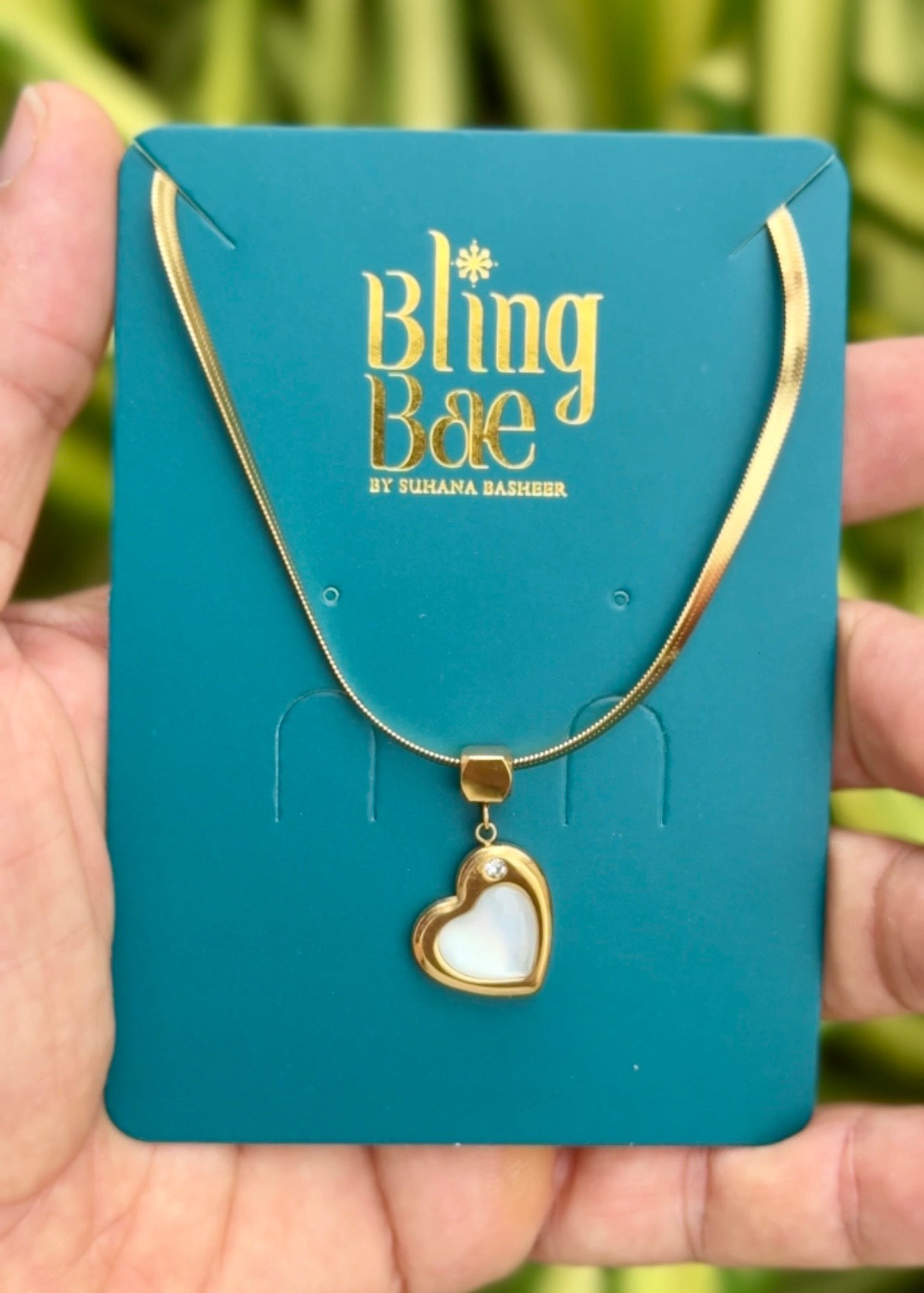 Golden Heart Glow Necklace ✨ (316L Grade)