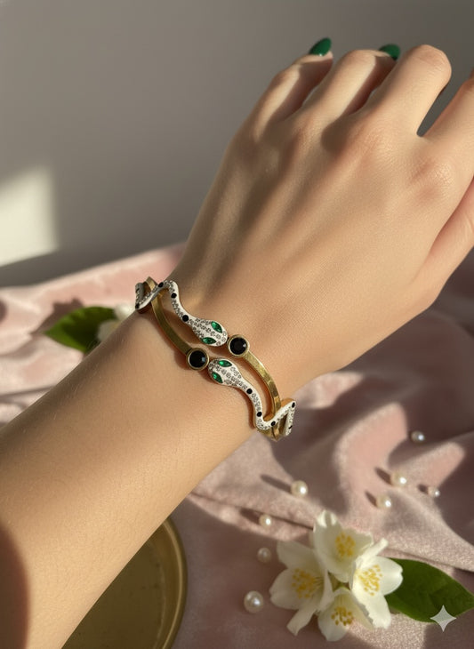 Serpent's Embrace Cuff Bangle
