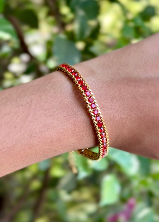 Ruby Glow Luxe Chain Bracelets ❤️✨