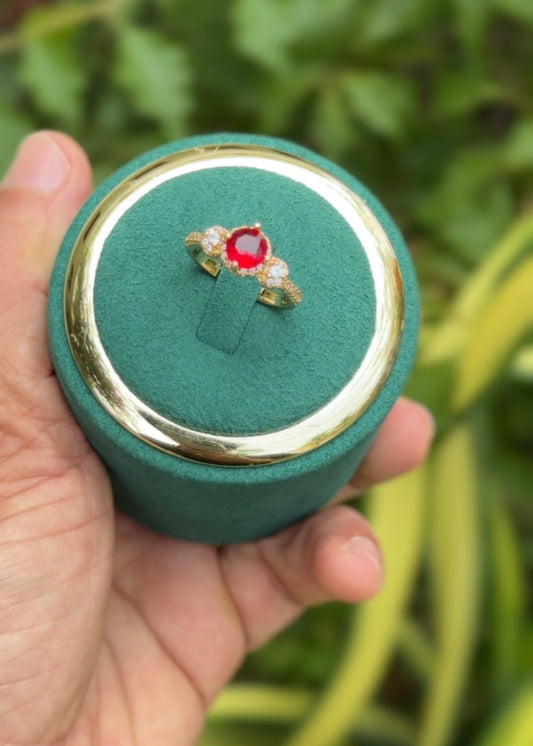 Ruby Royale Spark Rings (Adjustable)