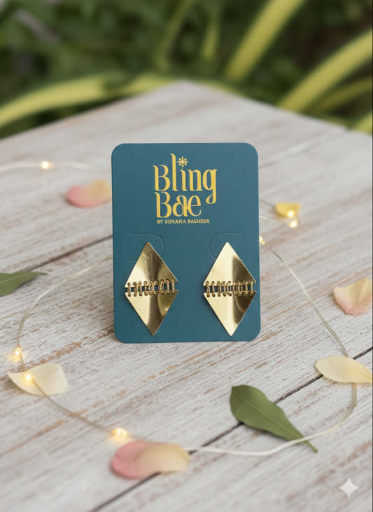 Golden Edge Geo Earrings