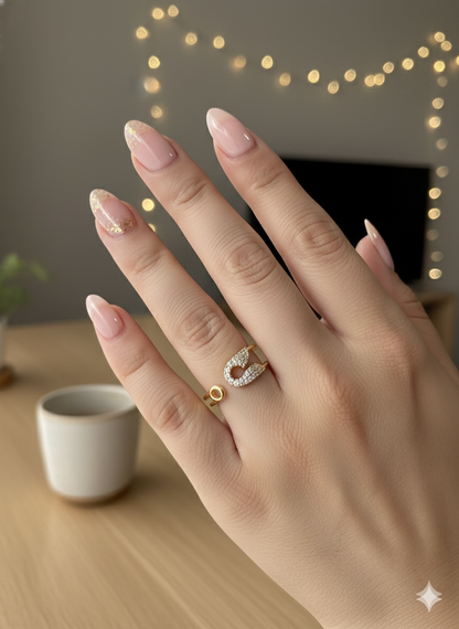 Glittering Pin Wrap Rings (Adjustable)