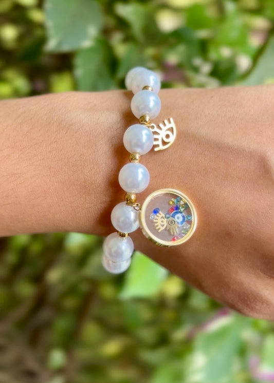 Evil Eye Charm Pearl Bracelets 🧿✨