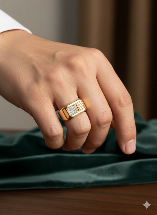 Grid-Set Signet Rings