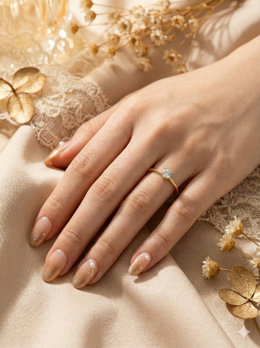 The Dainty Gold Solitaire Rings