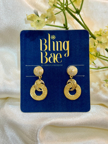 Woven Circle Dangle Earrings