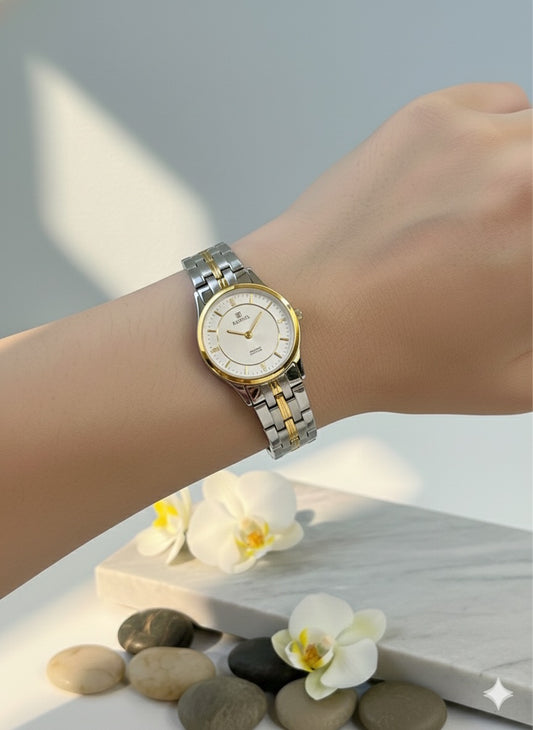 Ruinita Elegant Two-Tone Quartz Luxury Bracelet Watch