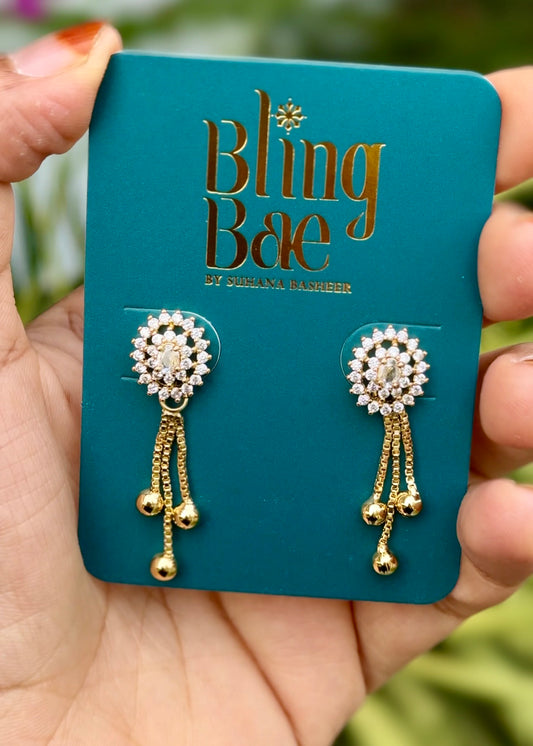 Royal Crystal Tassel Earrings
