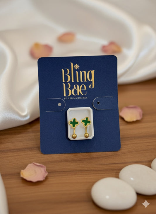 Emerald Cloverleaf Drop Earrings