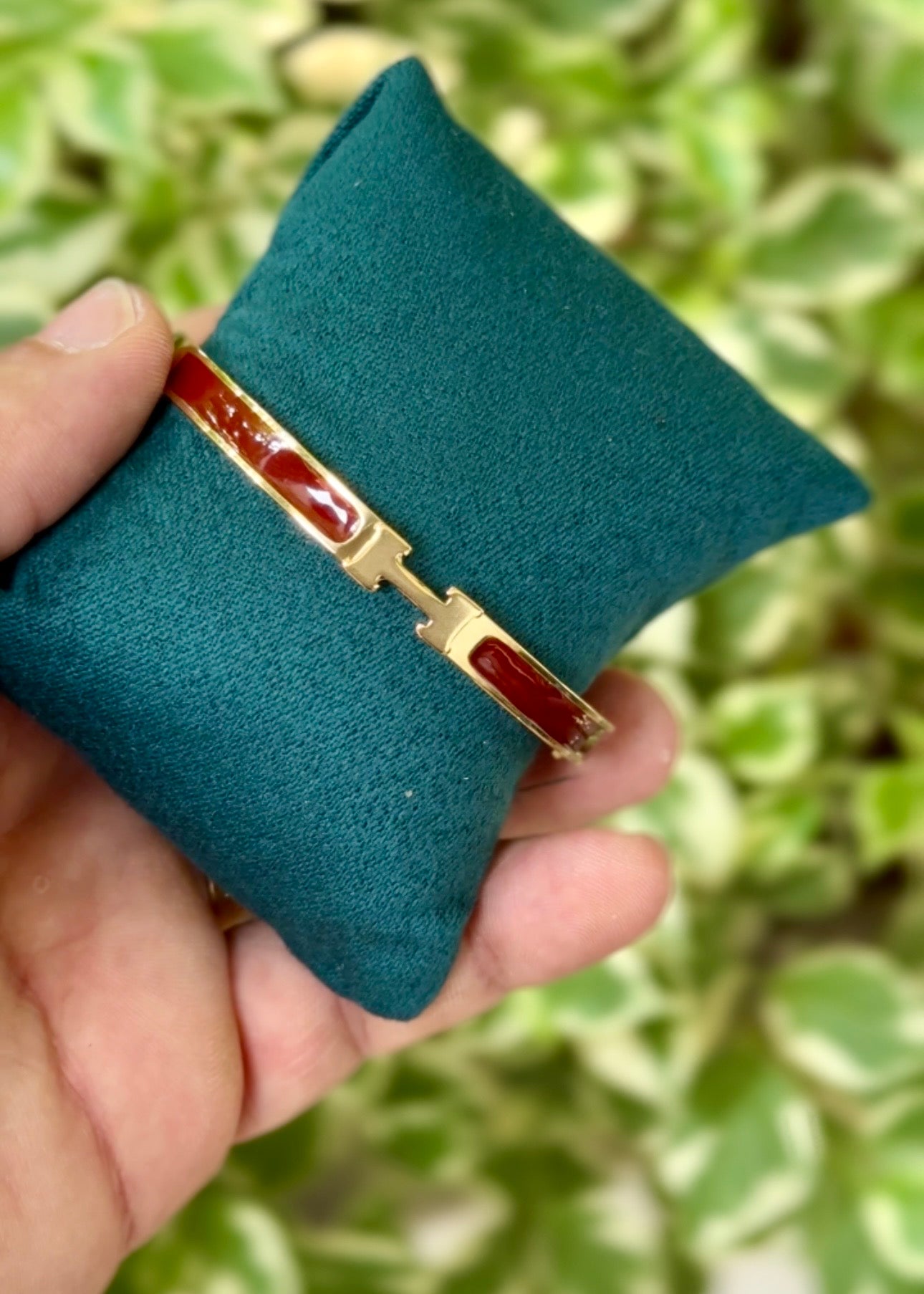 Ruby Enamel Elegance Cuff Bangle ❤️✨