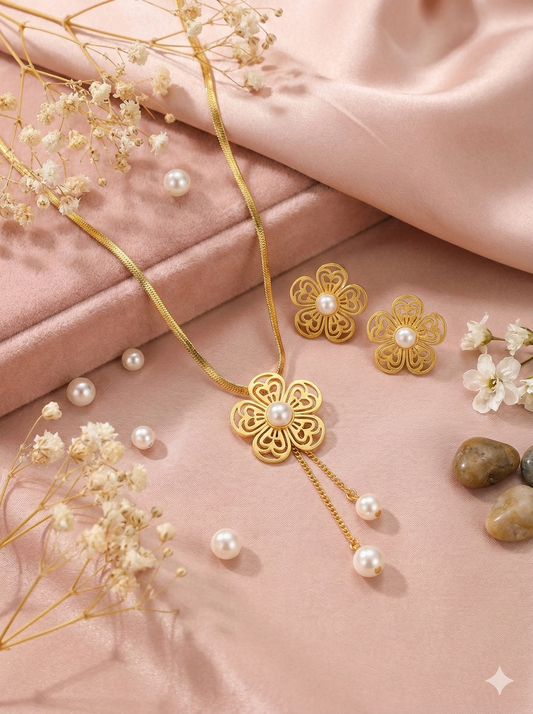 Spring Blossom Elegance Necklace & Earrings Set