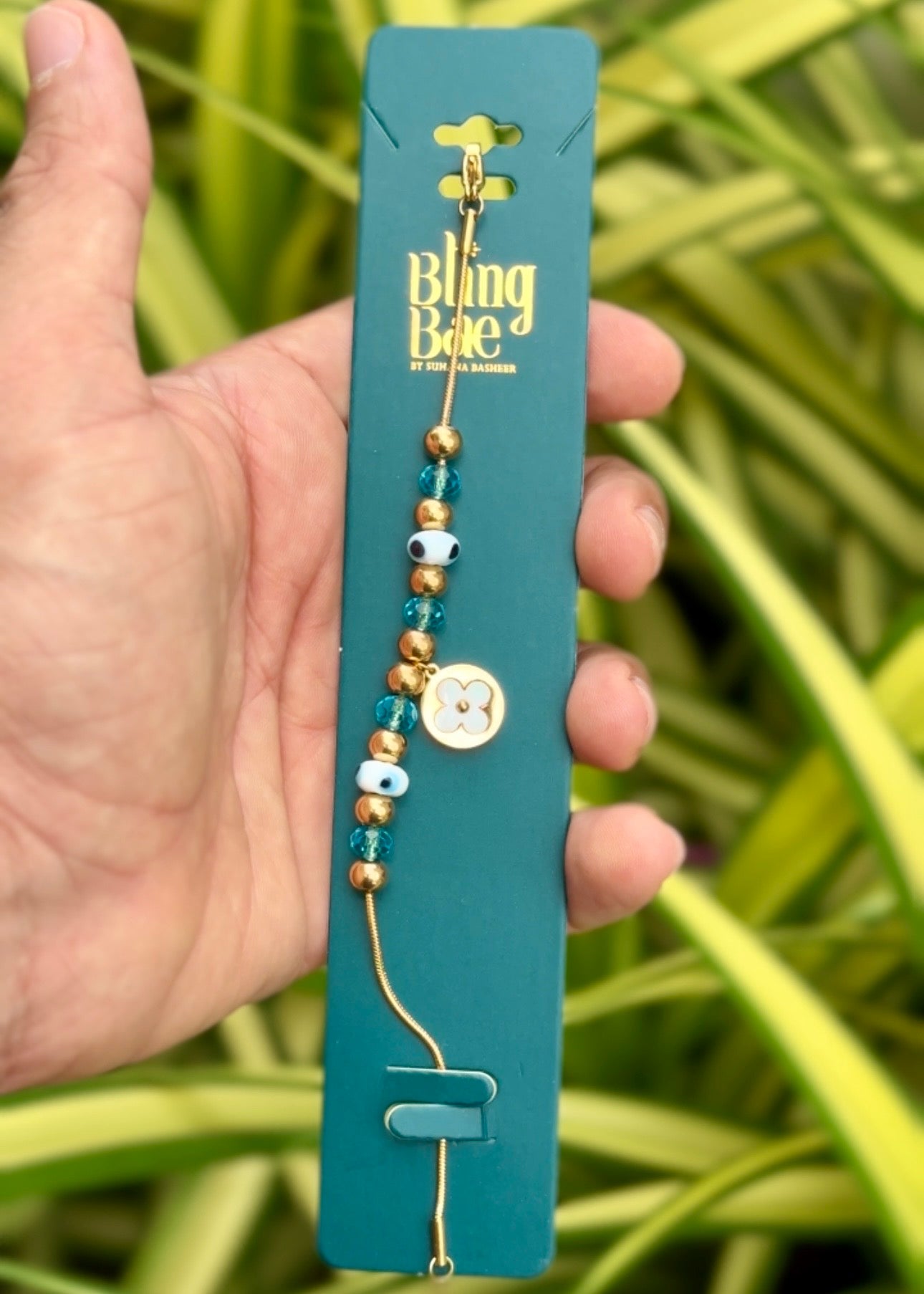 Evil Eye Clover Bead Bracelet 🧿🍀✨