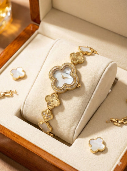 Scottie Clover Luxury Bracelet Watch (18k Gold Plated)
