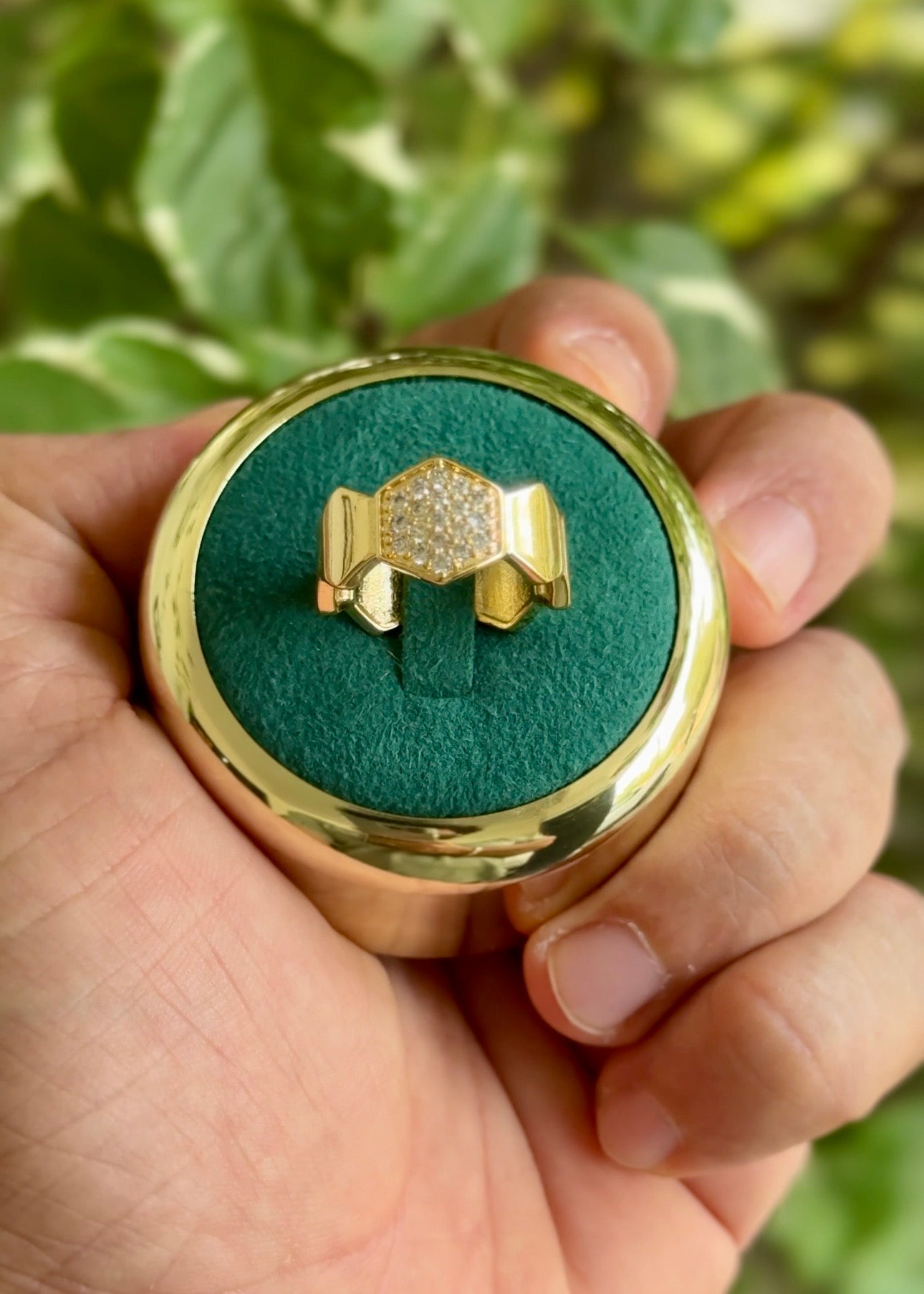 The Hexa Luxe Statement Ring✨(Adjustable)