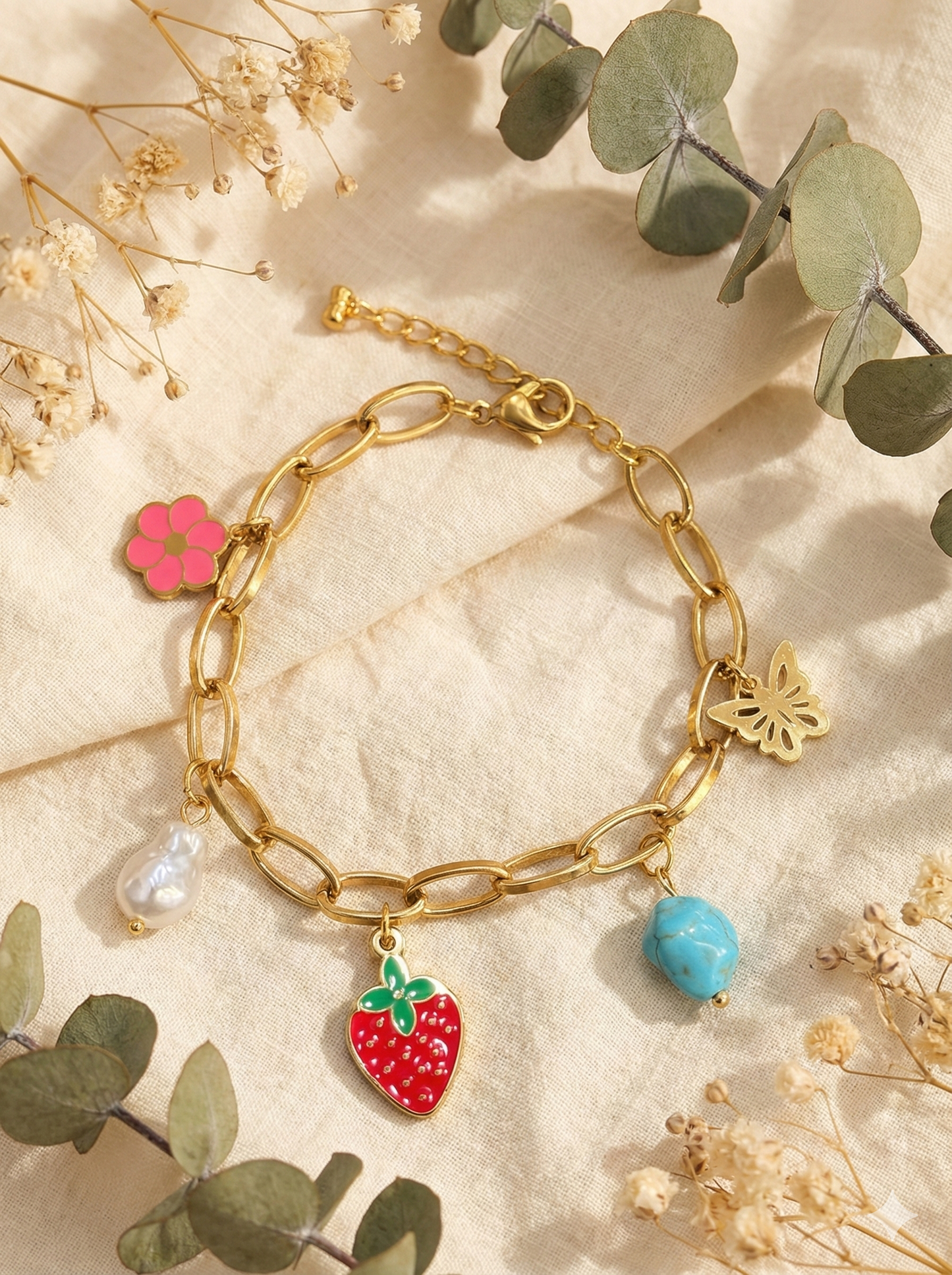 Playful Charms Gold Link Bracelets