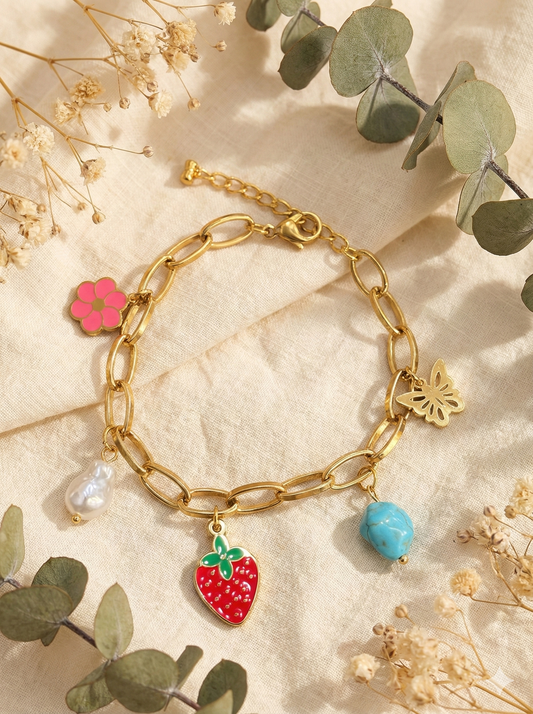 Playful Charms Gold Link Bracelets
