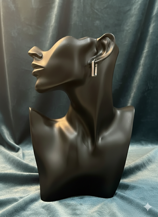 Silver Line Bar Drops Earrings