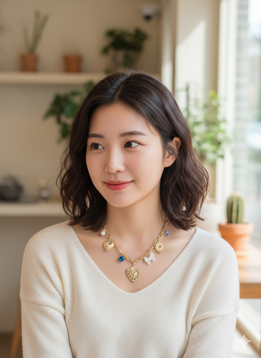 Royal Heart Charm Necklace