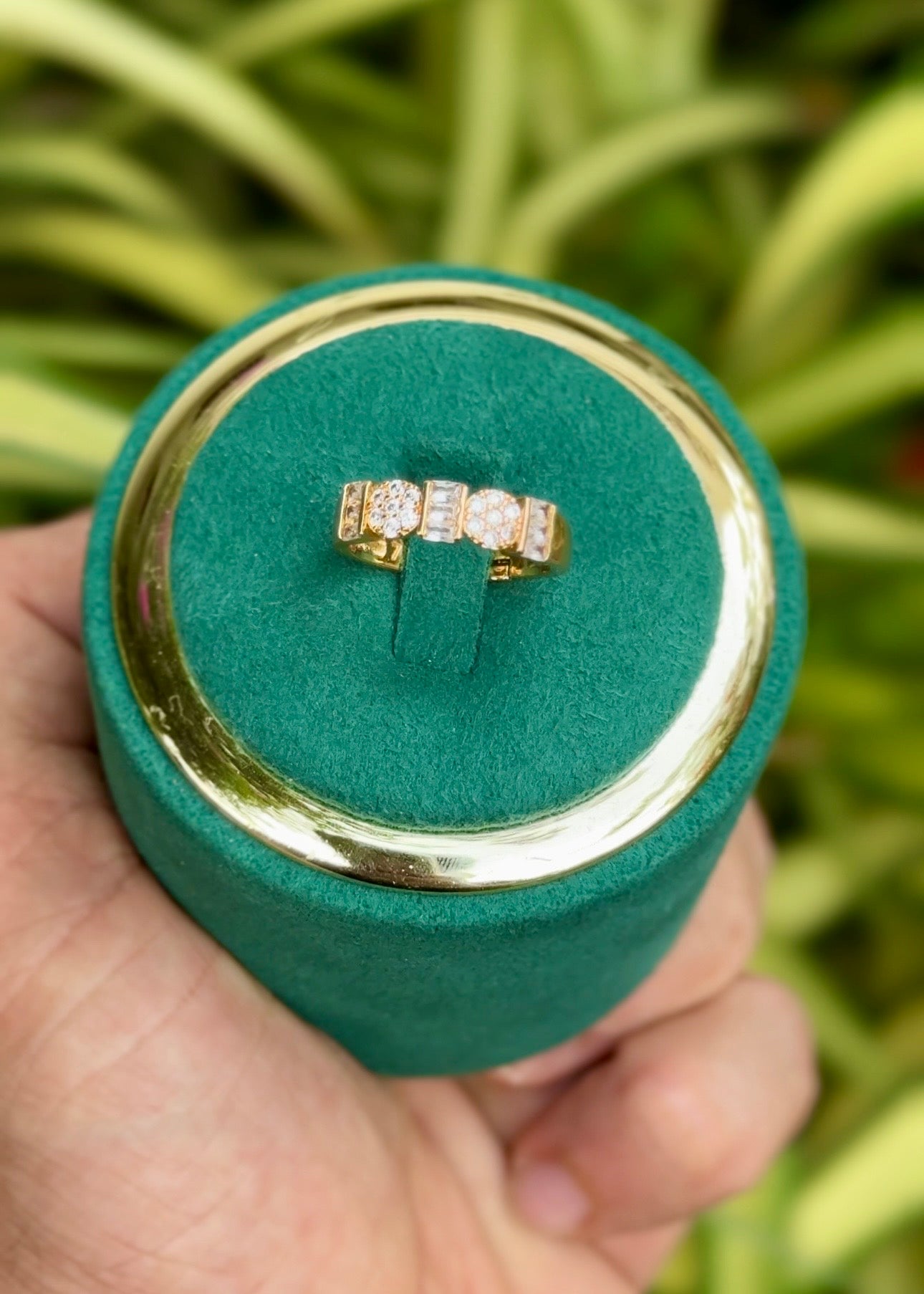 Royal Trio Zircon Band Rings ✨ (Adjustable)