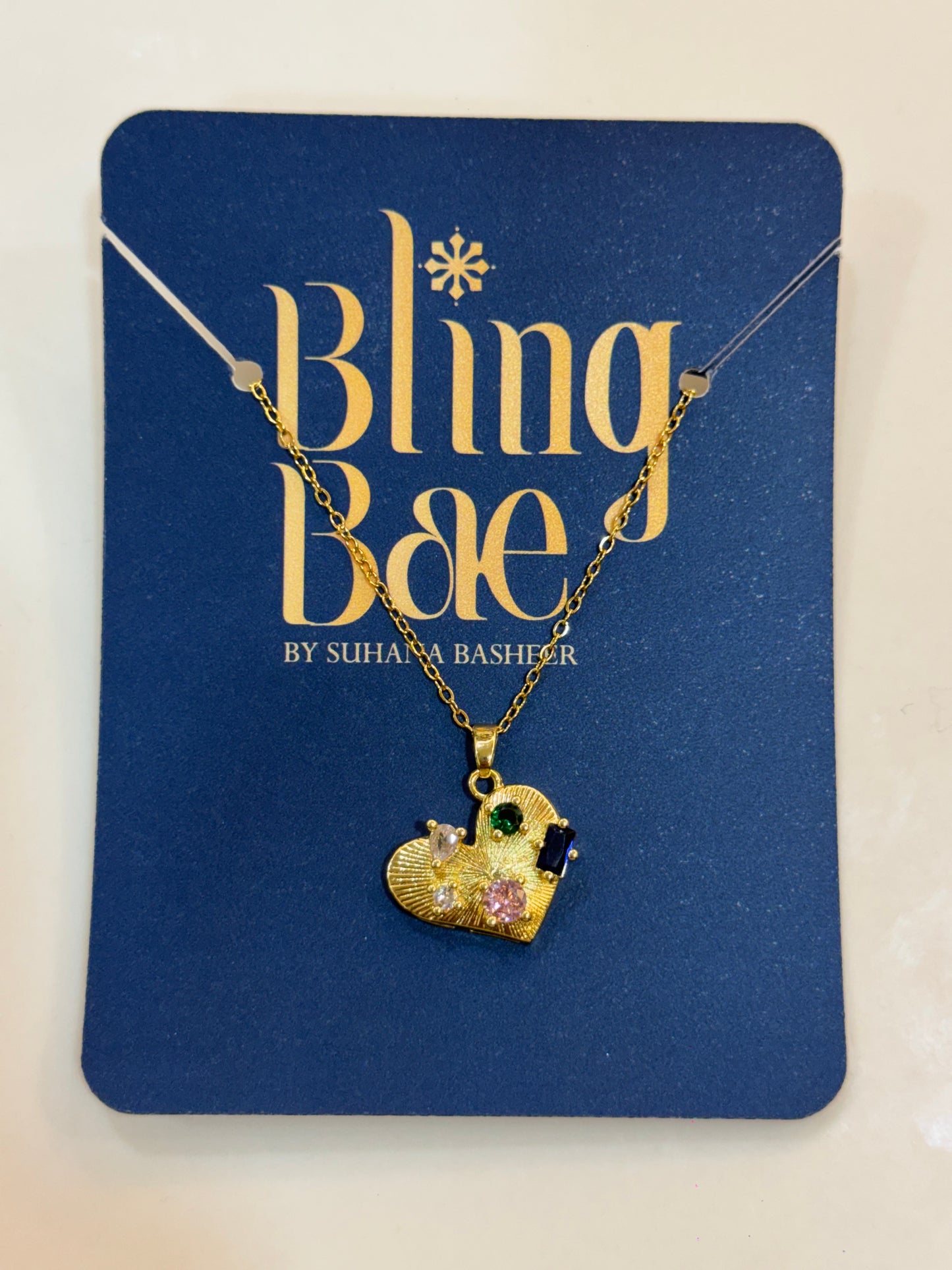 Confetti Heart Chain With Pendant