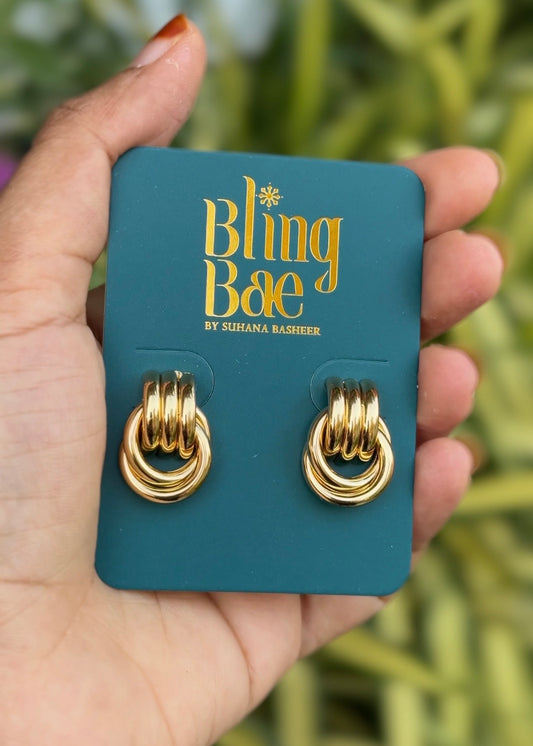 Golden Trio Loop Earrings