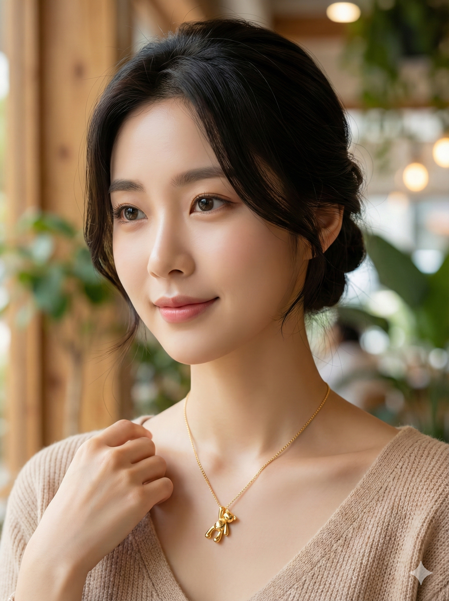 Golden Teddy Necklace