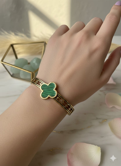 Clover Charm Cuff Bangle