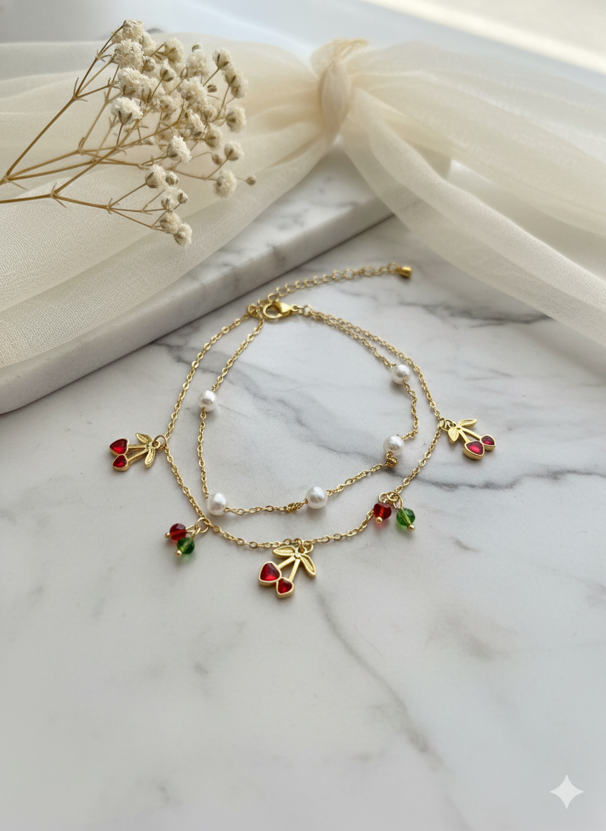 Cherry Delight Anklet/Bracelet (Single Piece)