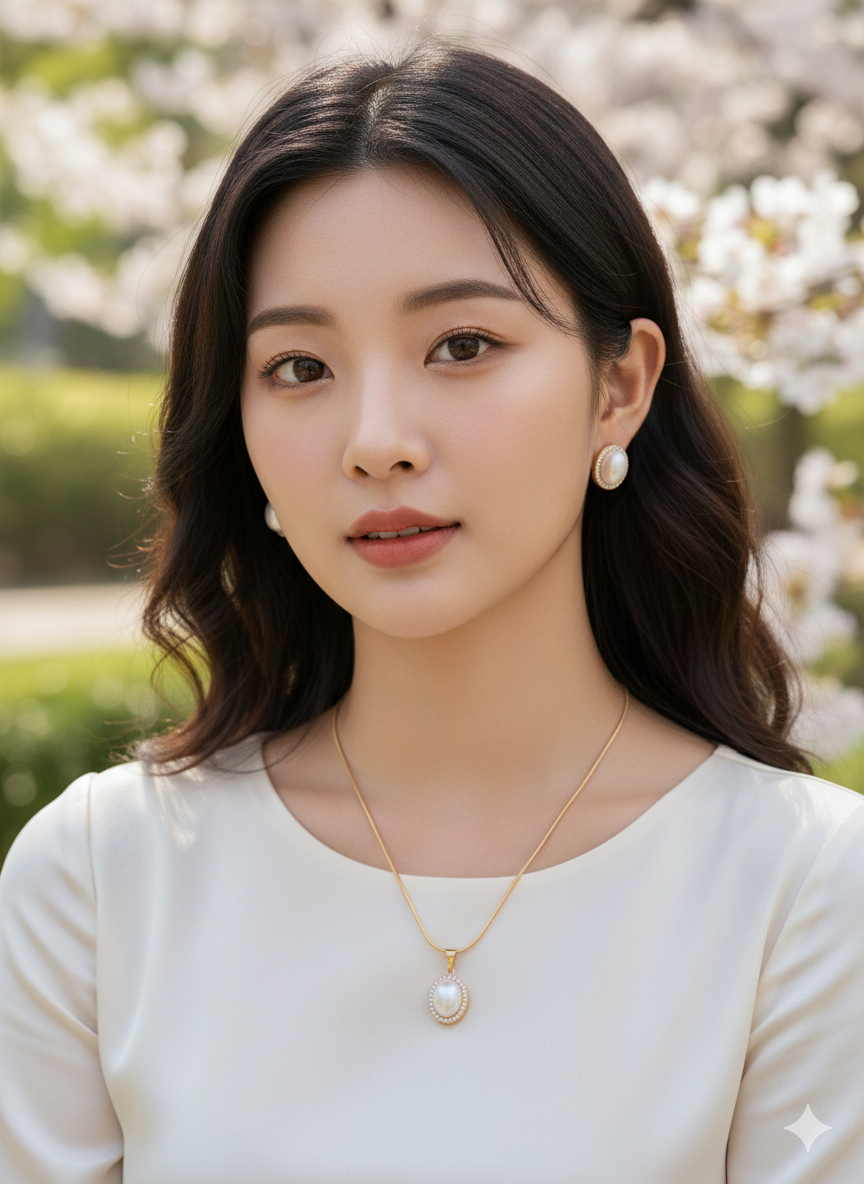 Royal Pearl Glow Necklace And Earrings Set