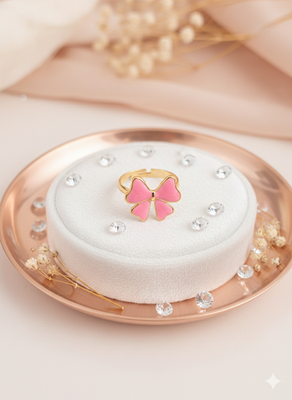 Bow Rings Candy Pink (Adjustable)