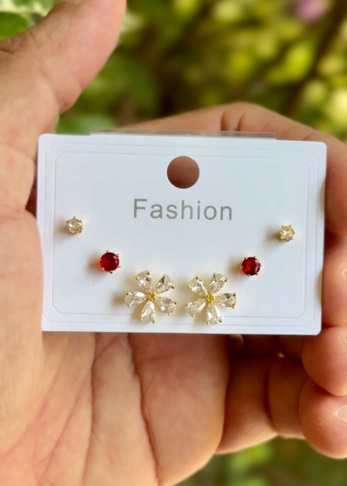 Ruby Bloom Mini Stud Set ❤️✨