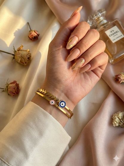 Nazar Leaf Cuff Bangle