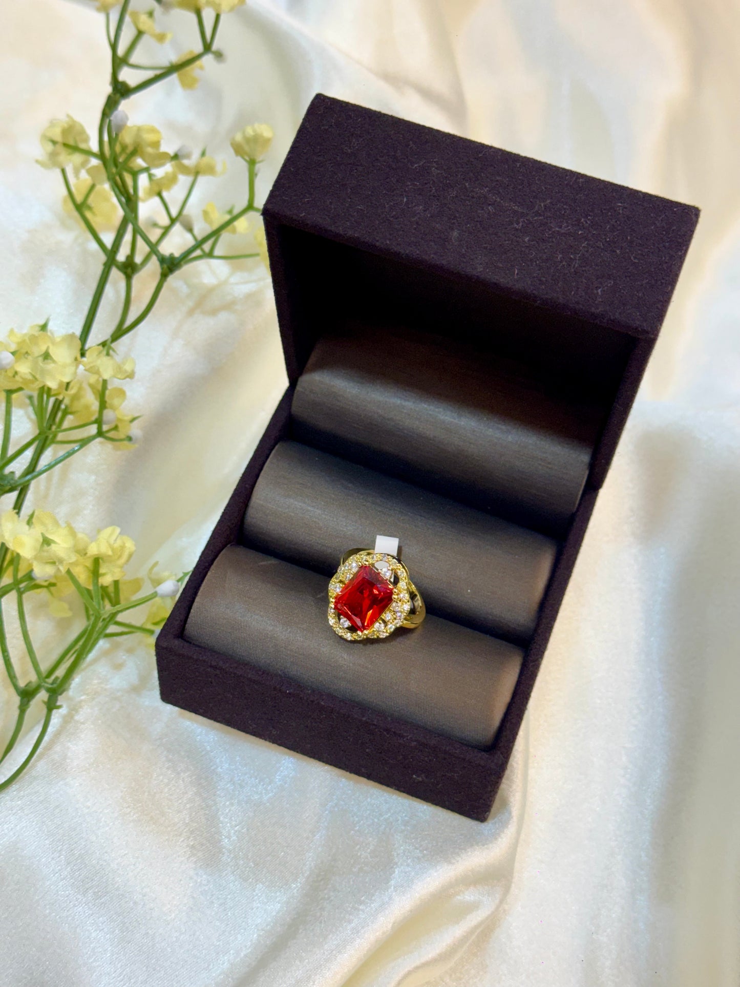 Regal Ruby Cocktail Ring (Size 6)